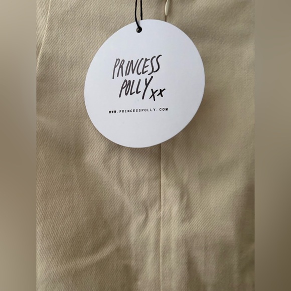 Princess Polly NWT my girl utility skirt beige size 8 long stretch drawstring - Picture 5 of 12